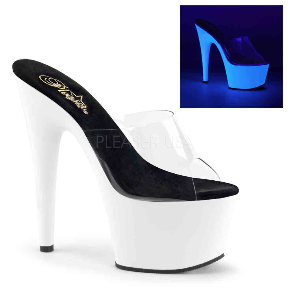 Pleaser - ADORE701UV Mules à talons - Chaussures de pole dance - Transparent/Noir Product image